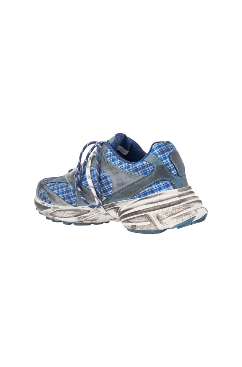 AKIRA GOLD NOXA PLAID SILVER HARDWARE EMBELLISHED SNEAKER