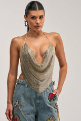 DISCO CLUB COWL NECK TOP