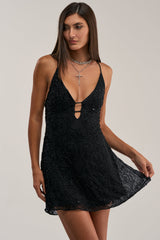 TEMPTED TONIGHT EMBELLISHED MINI DRESS