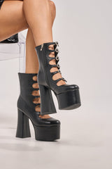 AZALEA WANG OMLEE BLACK ULTRA HIGH PLATFORM BOOTIE