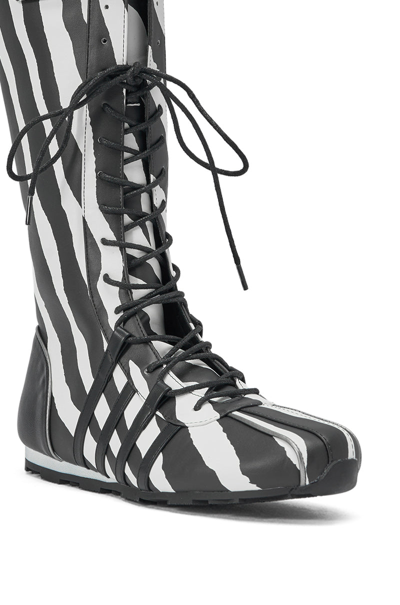 AZALEA WANG OZZY ZEBRA FLAT SNEAKER