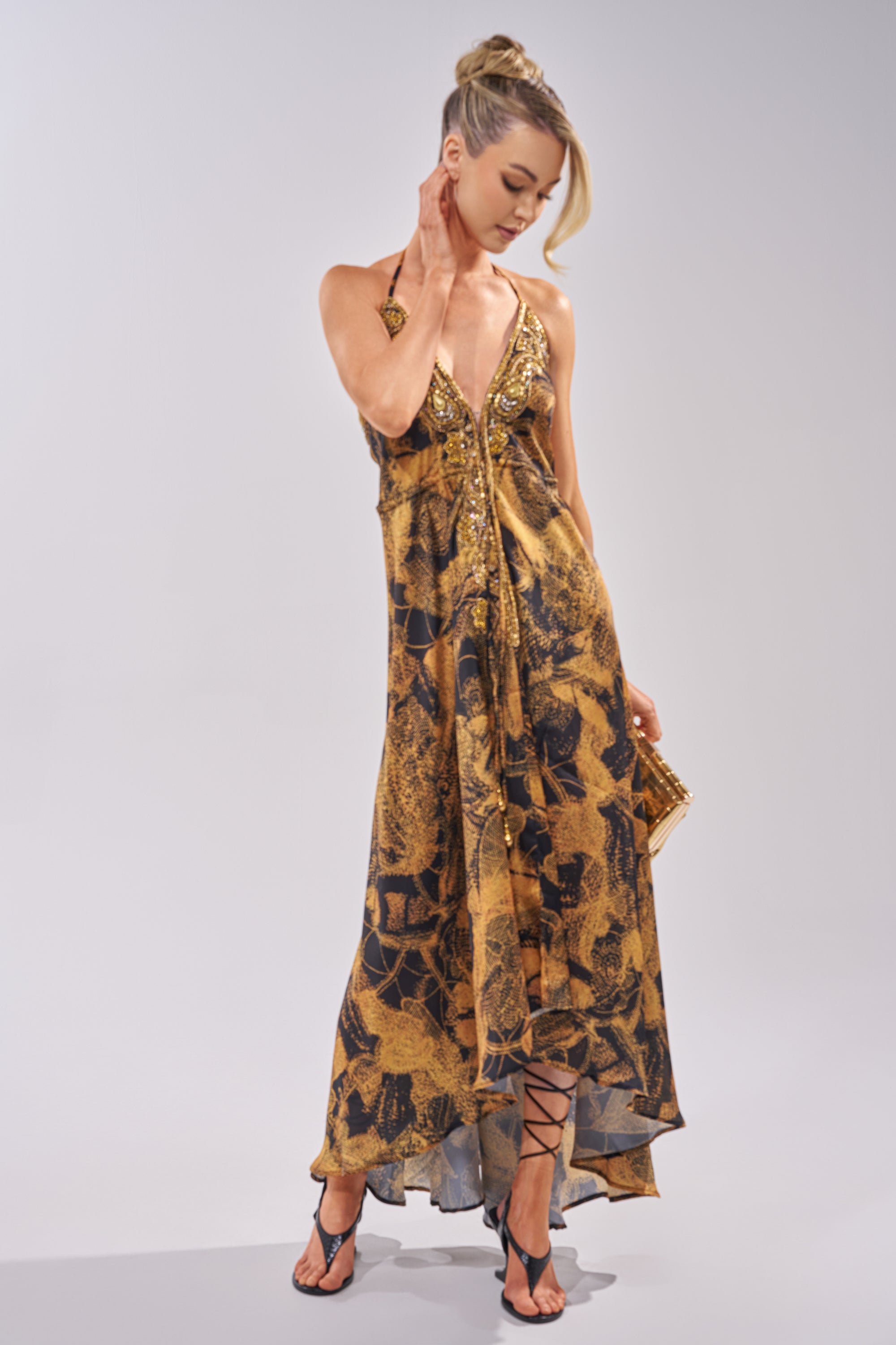 SHINE ON YOU PRINTED MAXI DRESS