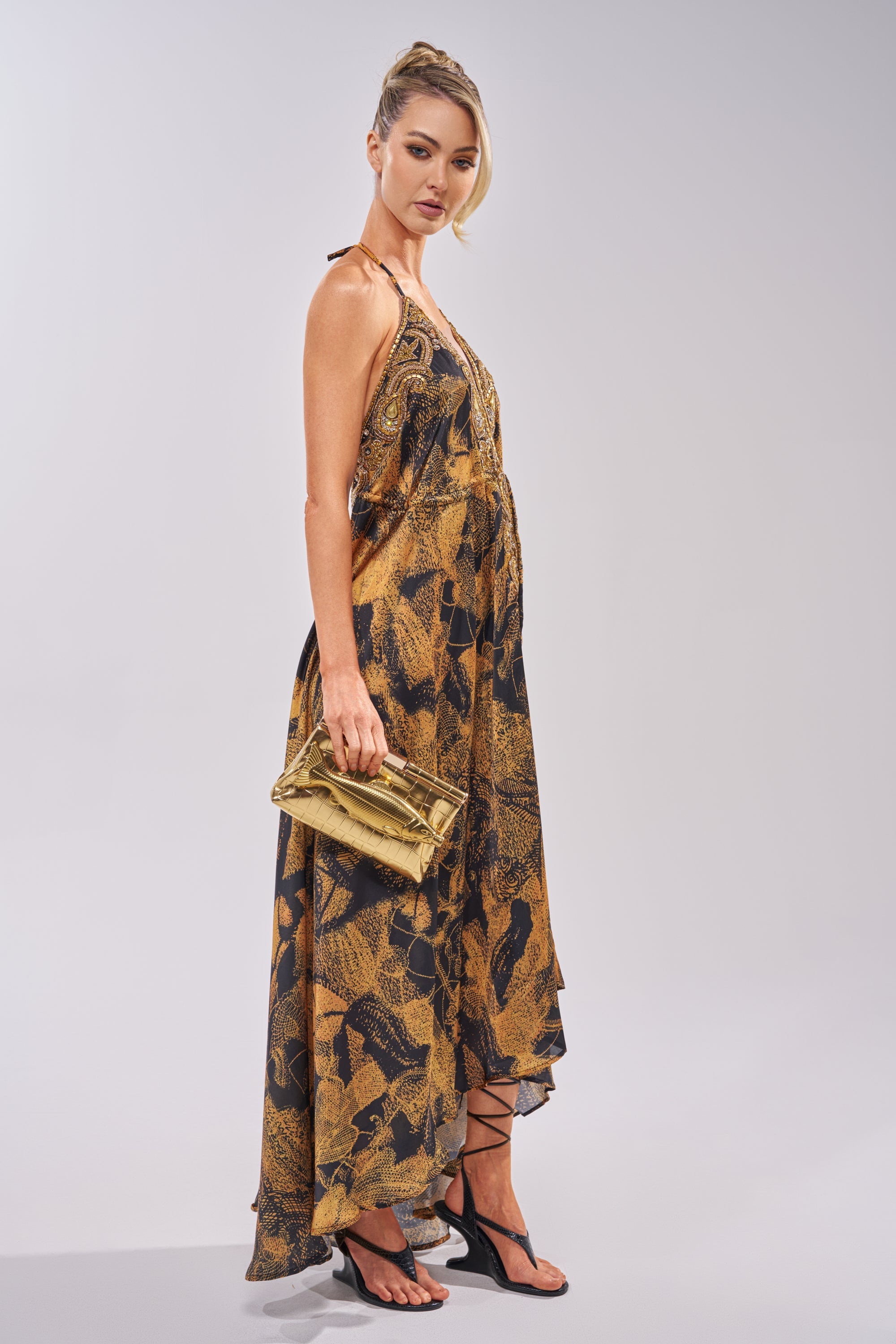 SHINE ON YOU PRINTED MAXI DRESS