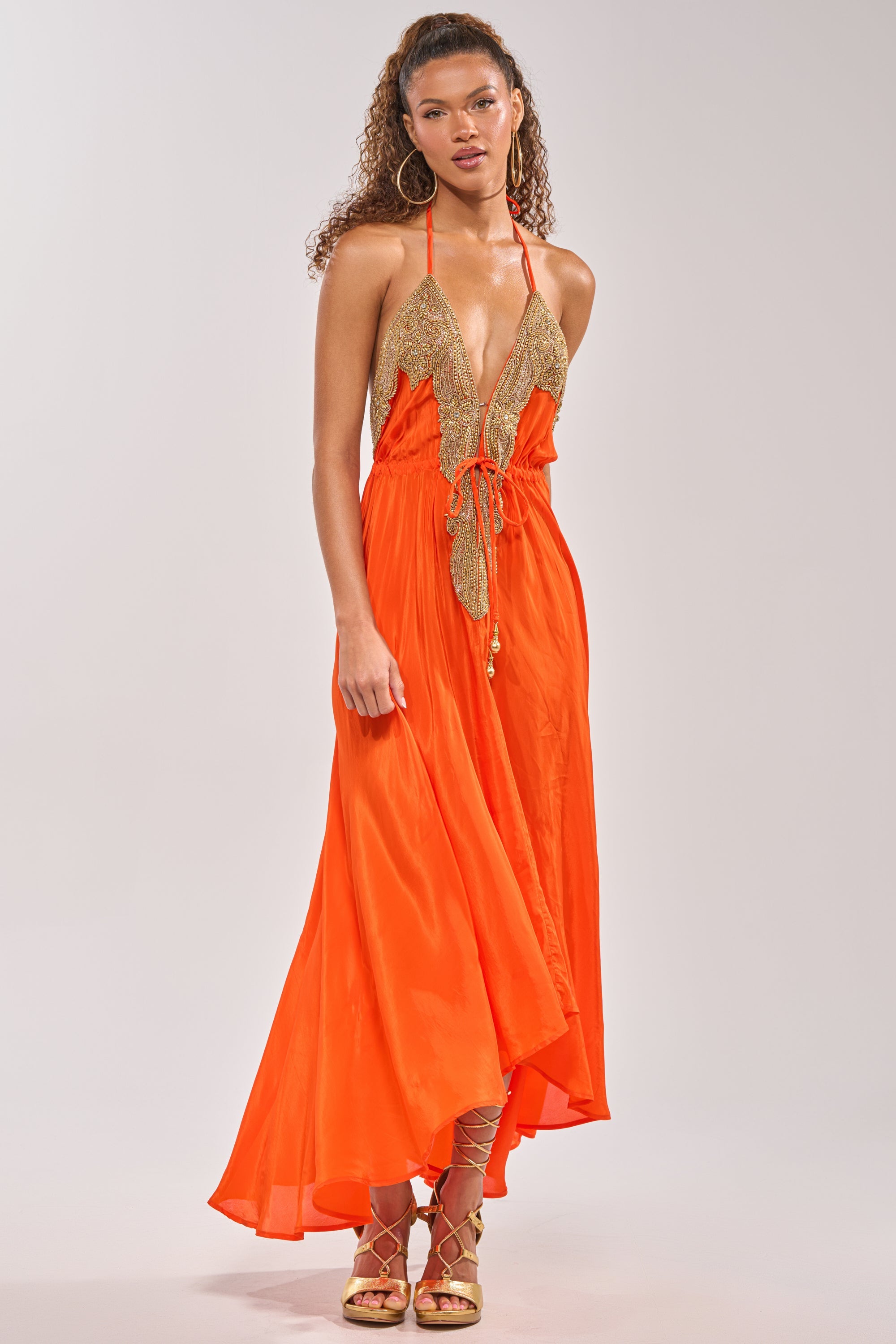 SORRY NOT SORRY EMBELLISHED MAXI DRESS