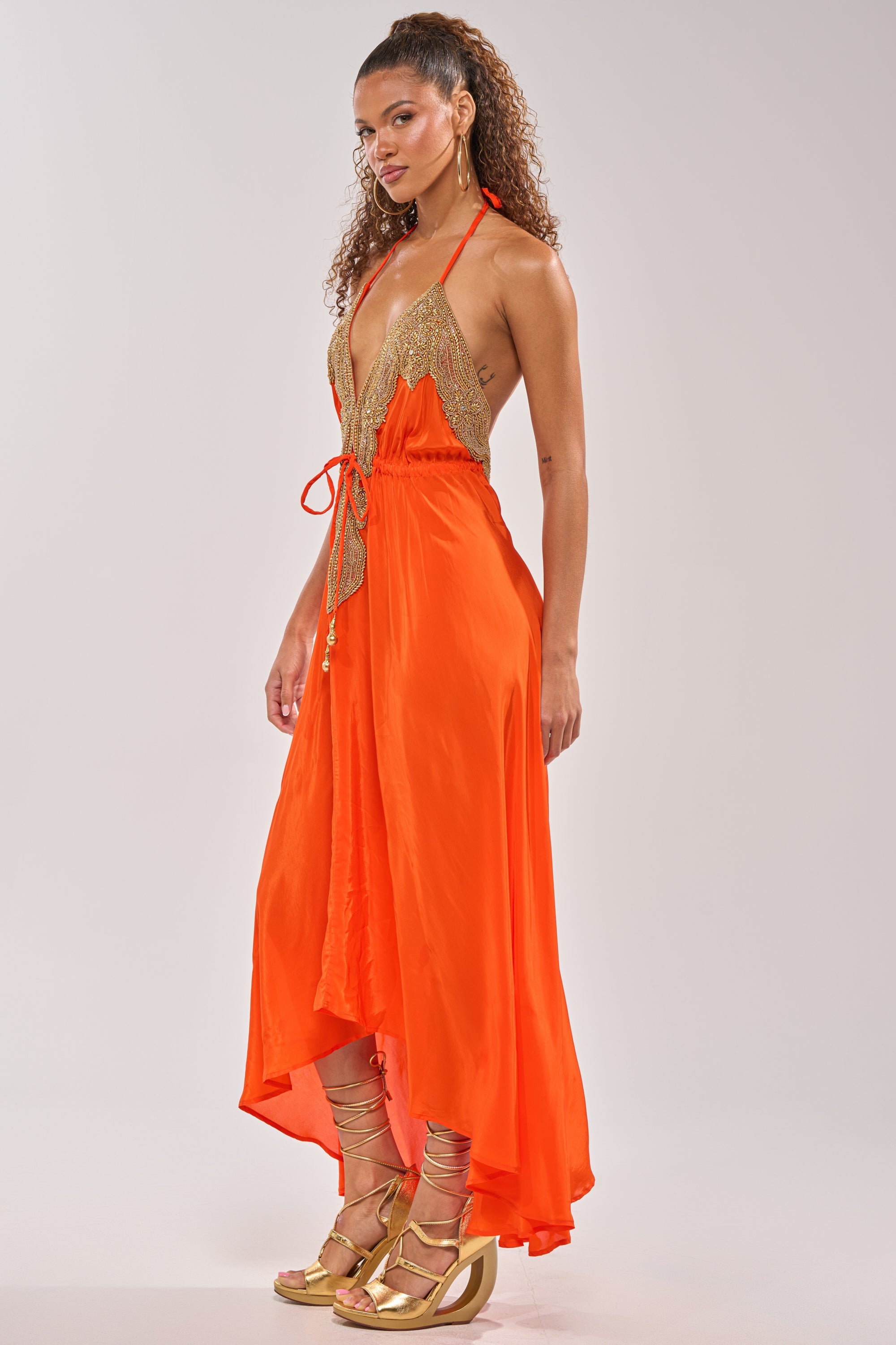 SORRY NOT SORRY EMBELLISHED MAXI DRESS