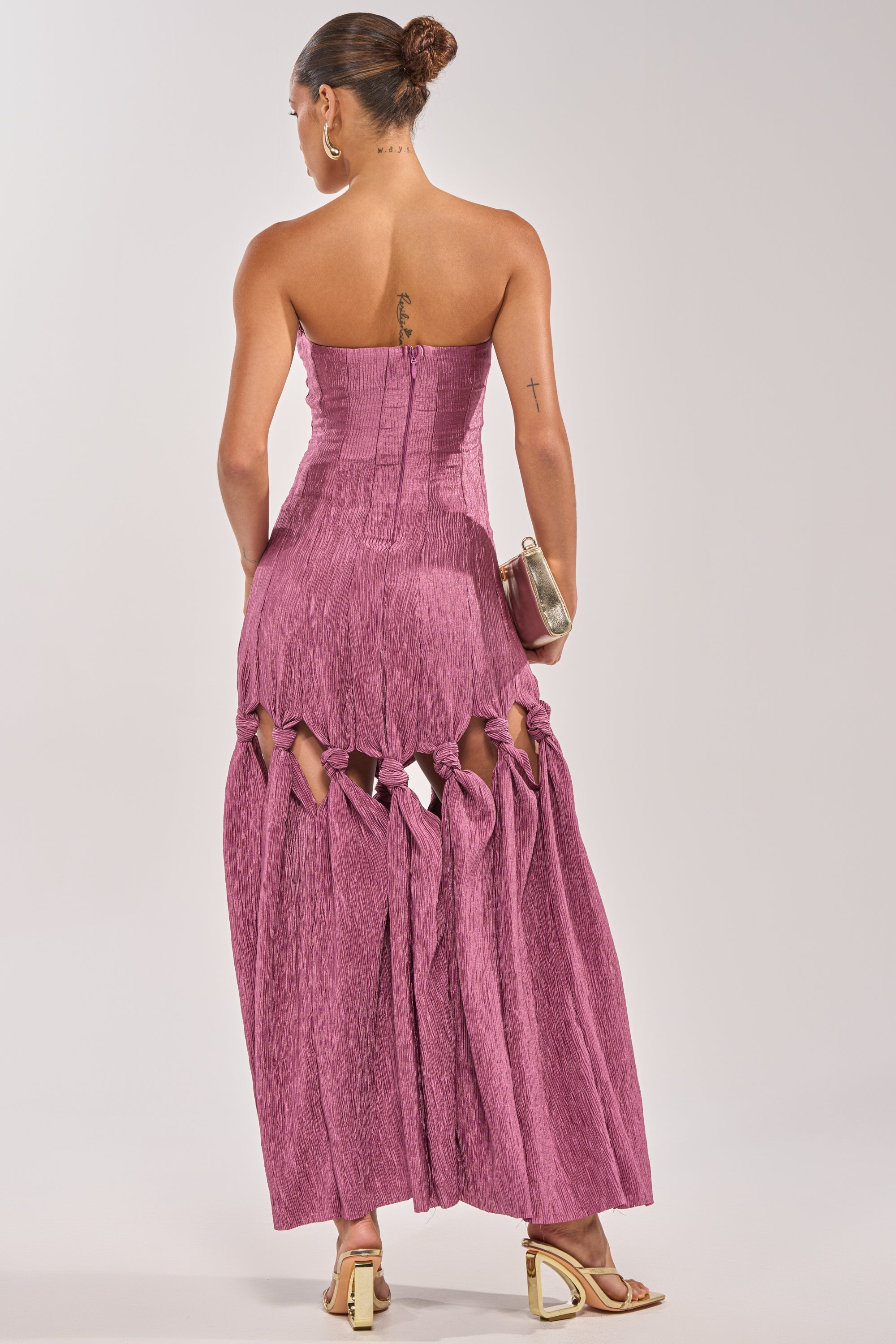 BORN READY KNOTTED STRAPLESS MAXI DRESS