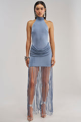 GOLDEN HOUR HIGH NECK MAXI DRESS