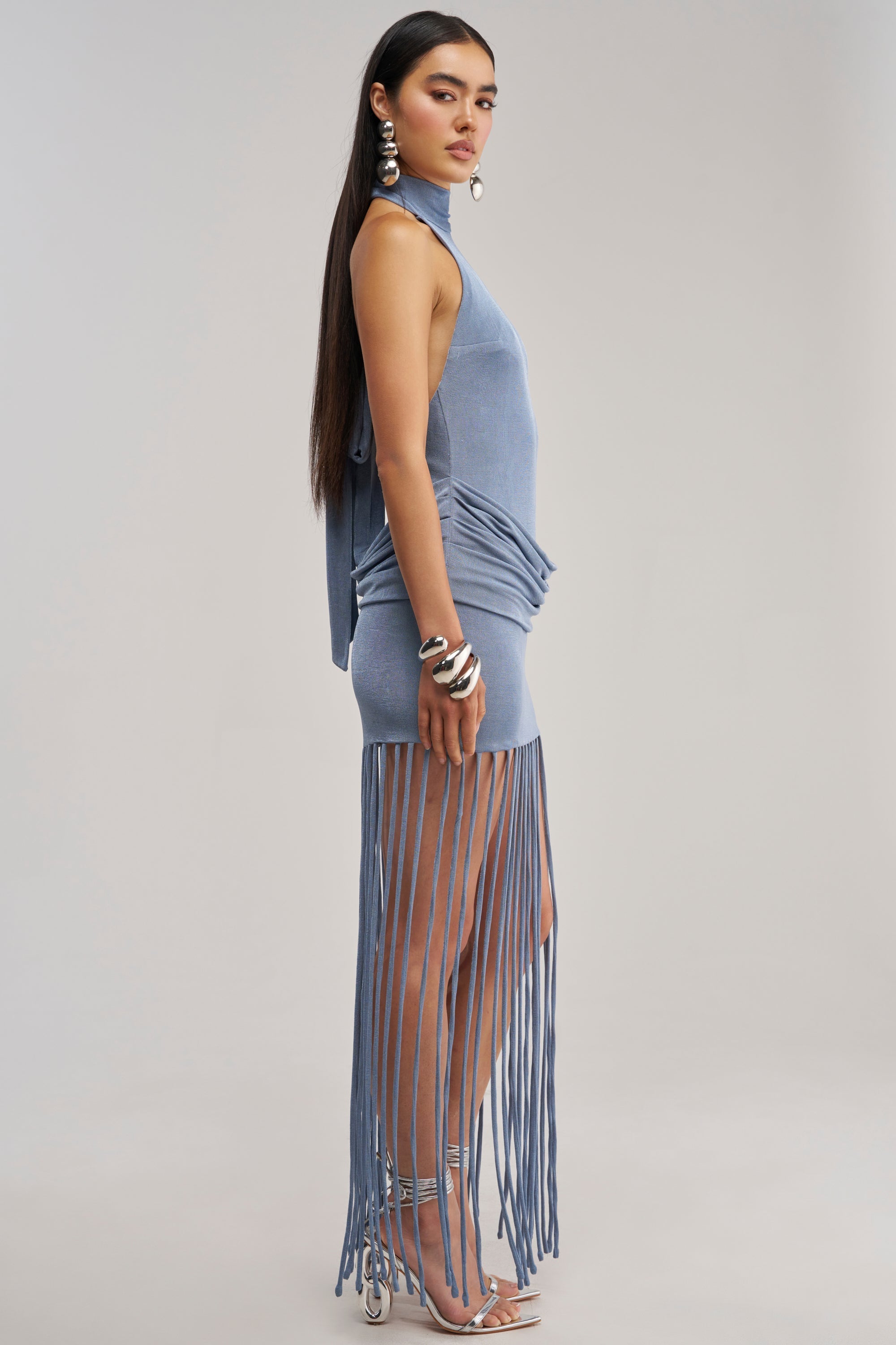 GOLDEN HOUR HIGH NECK MAXI DRESS