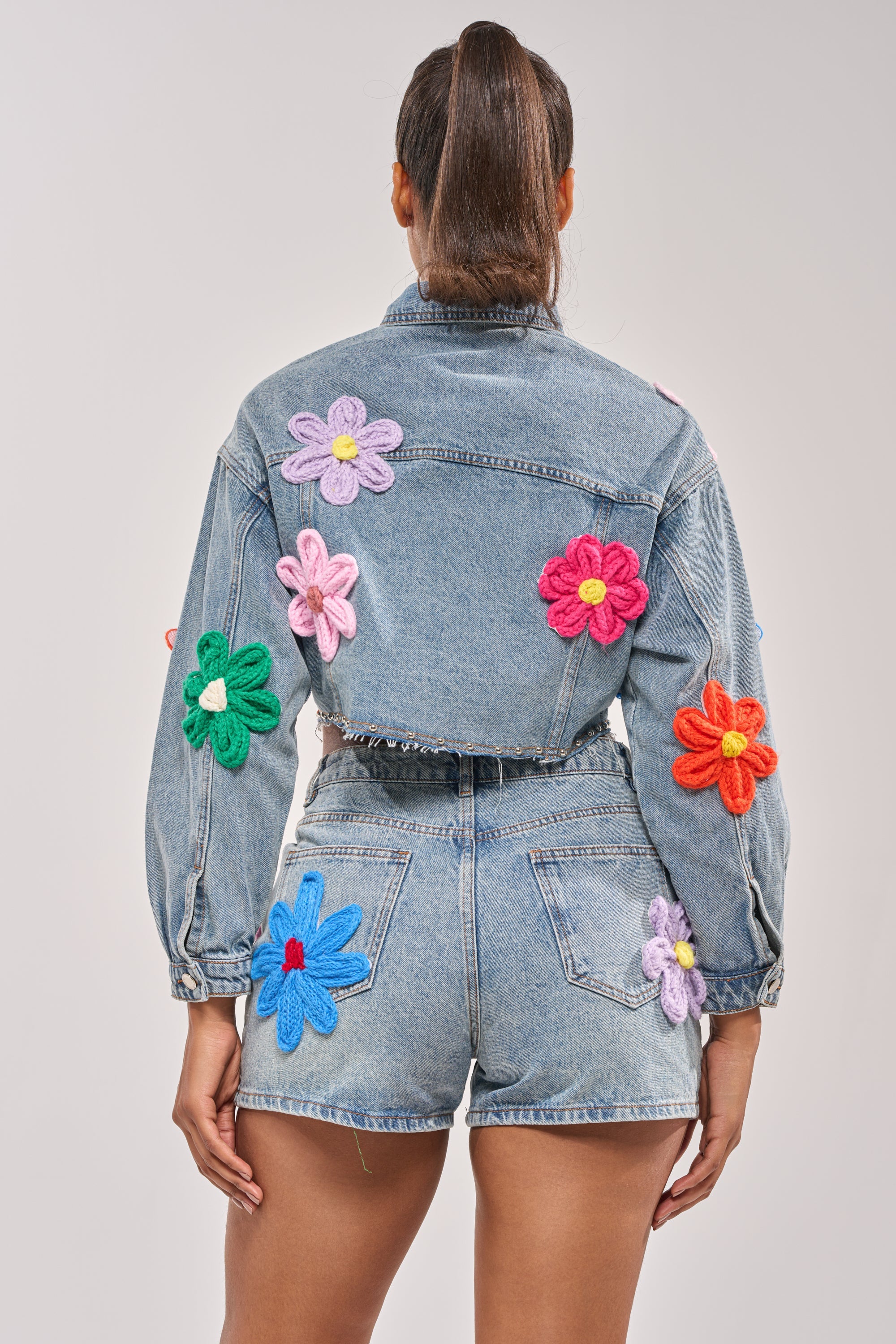 FLOWER PATCH DENIM JACKET