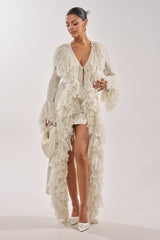 BURRR IT'S COLD OUTSIDE FRINGE OVERSIZED SWEATER IN IVORY