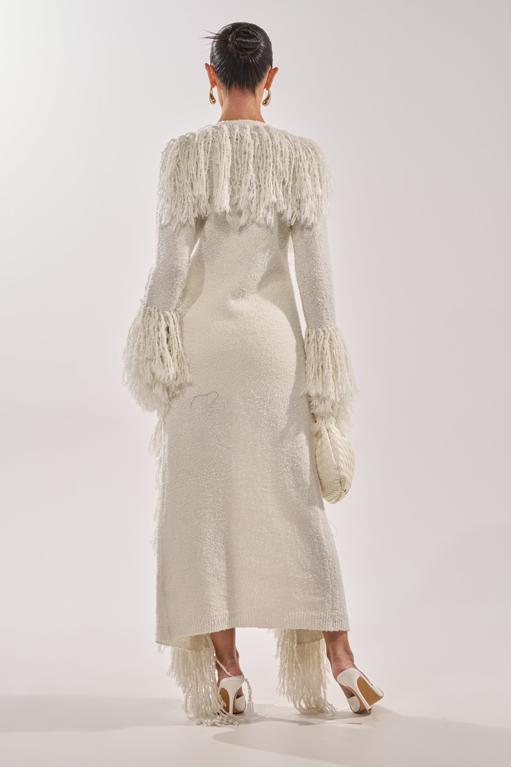 BURRR IT'S COLD OUTSIDE FRINGE OVERSIZED SWEATER IN IVORY