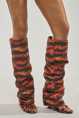 AZALEA WANG RADLEY TIGER PRINT SLOUCHY WEDGE BOOT