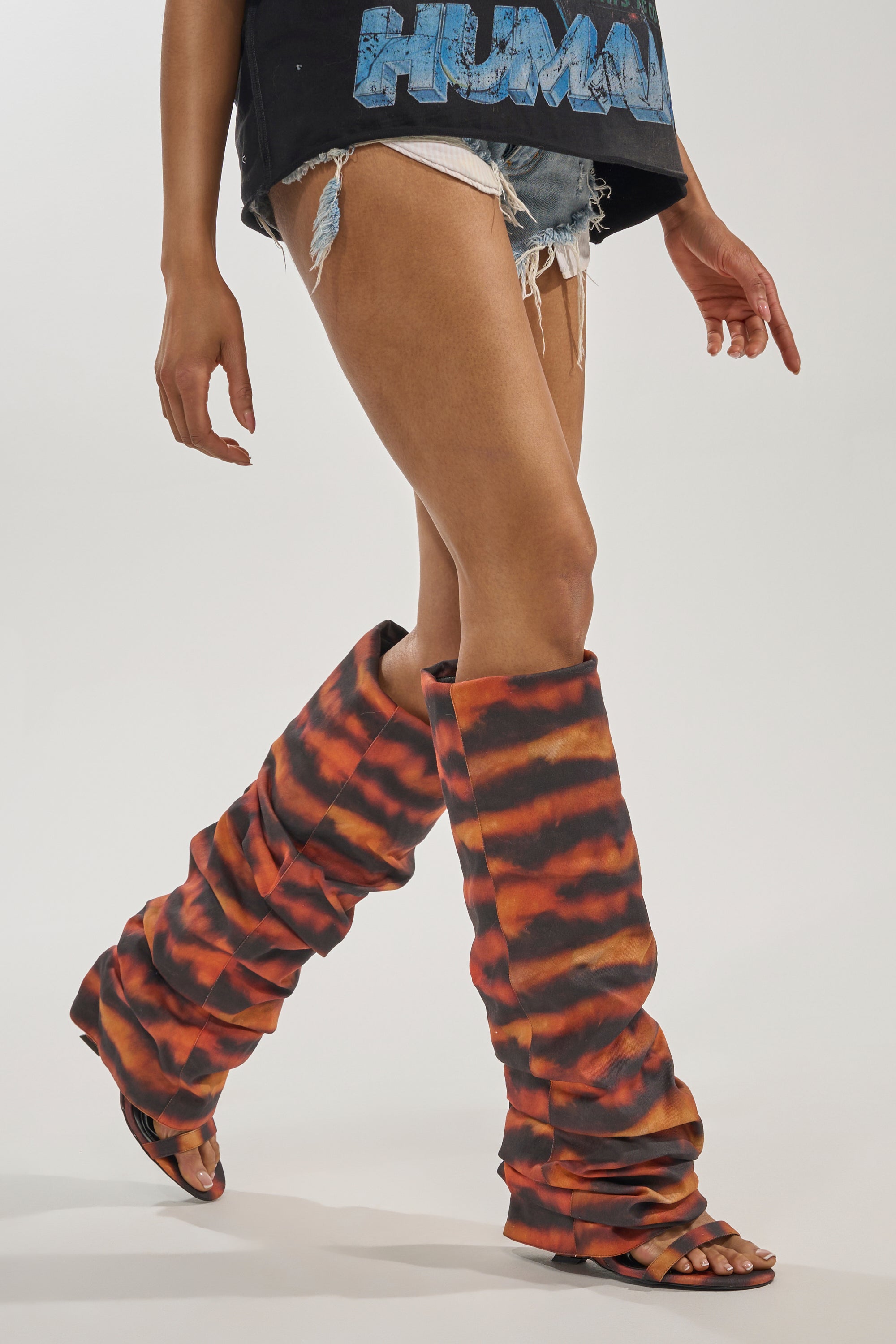 AZALEA WANG RADLEY TIGER PRINT SLOUCHY WEDGE BOOT