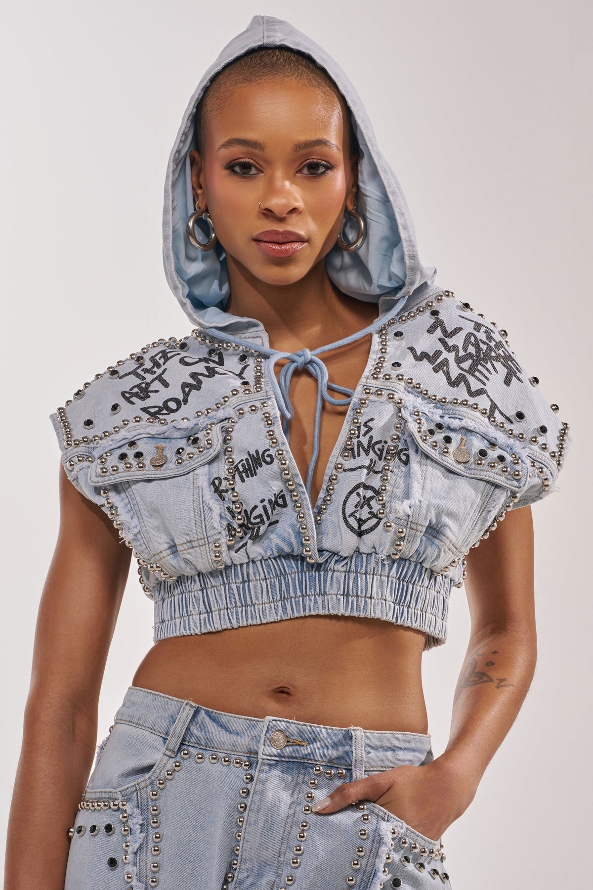 GET INTO THE RHYTHM CROP HOODIE