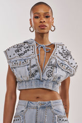 GET INTO THE RHYTHM CROP HOODIE