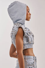 GET INTO THE RHYTHM CROP HOODIE