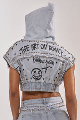 GET INTO THE RHYTHM CROP HOODIE