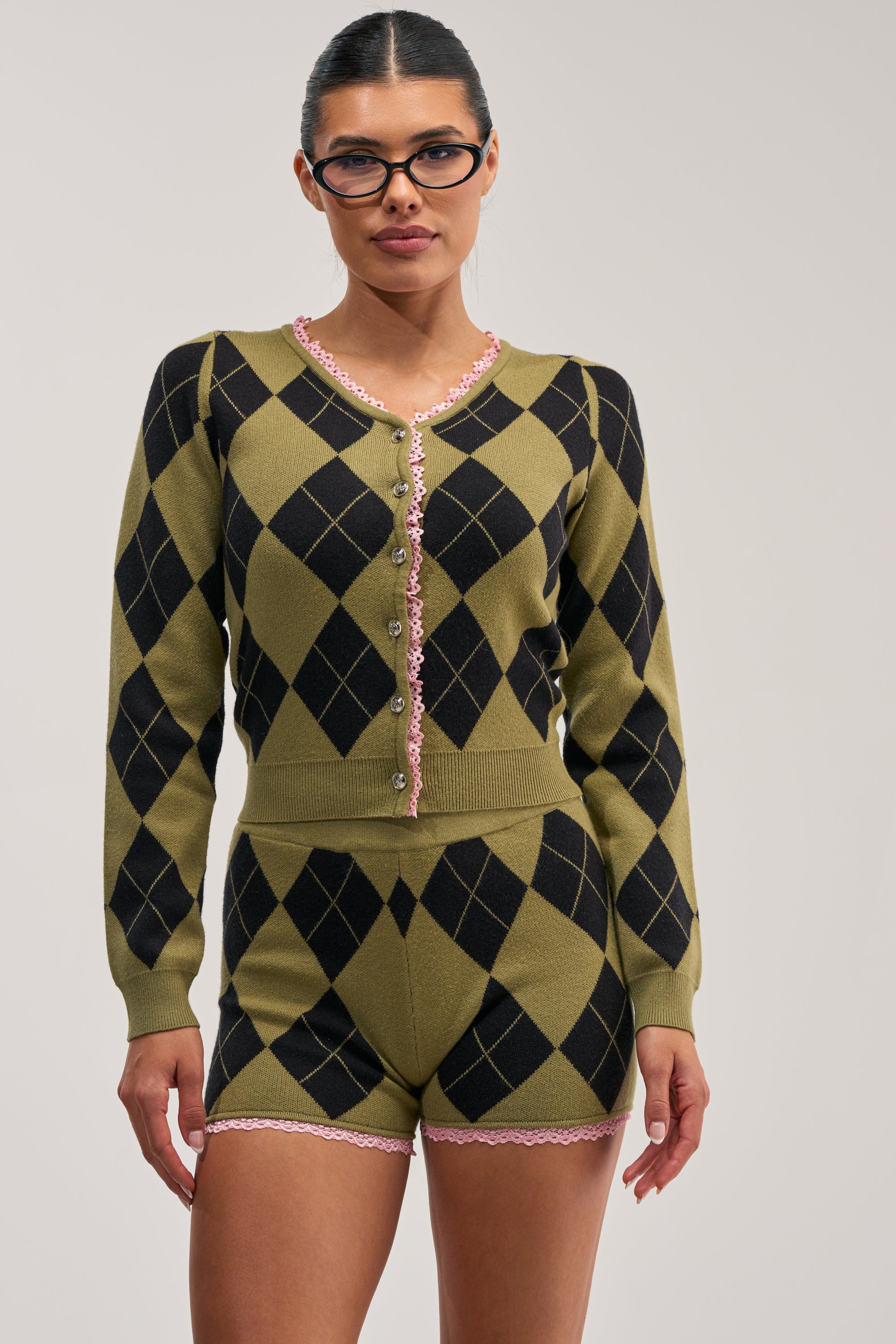 CRAZY FOR YOU ARGYLE CARDIGAN