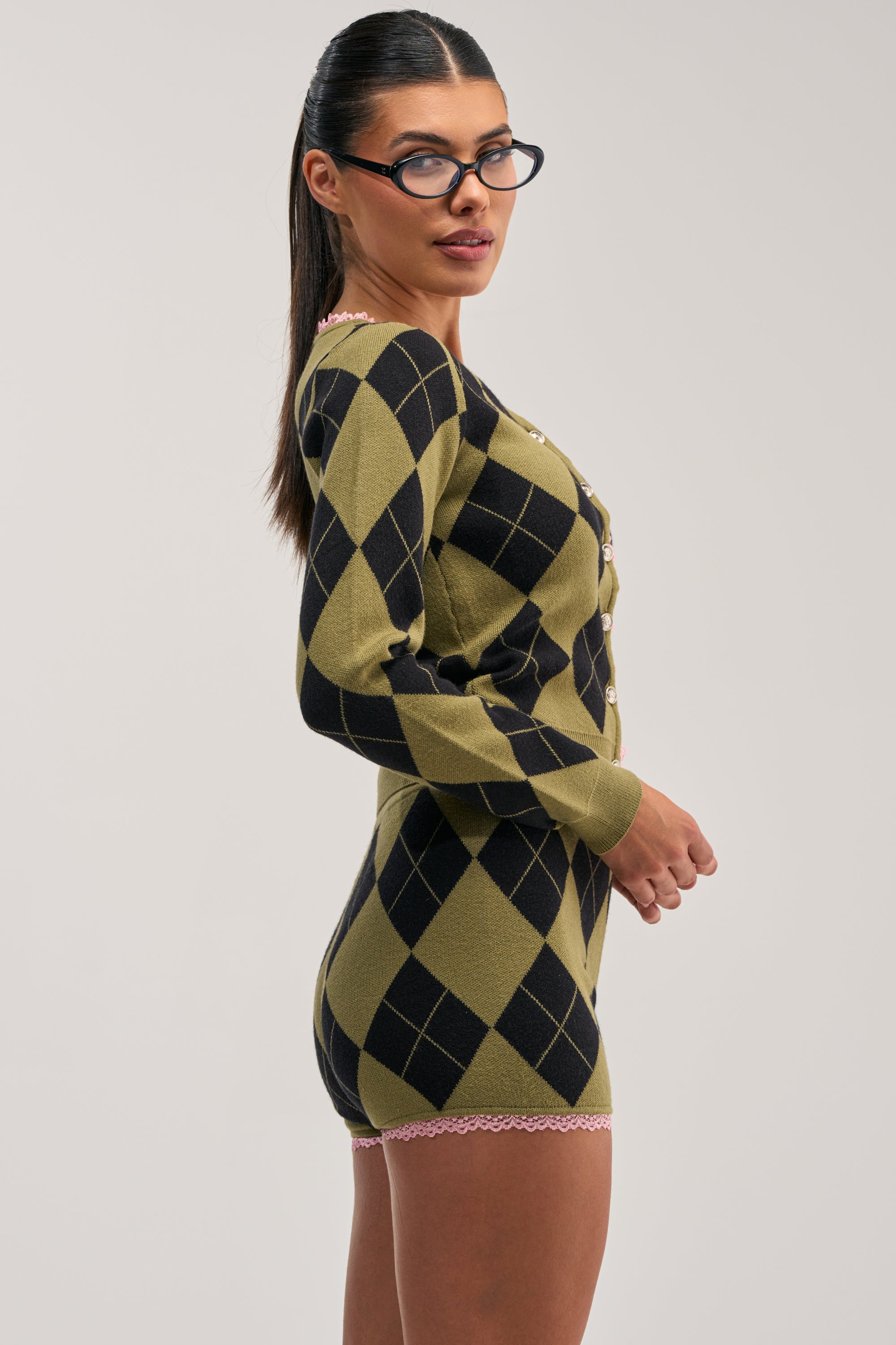 CRAZY FOR YOU ARGYLE CARDIGAN