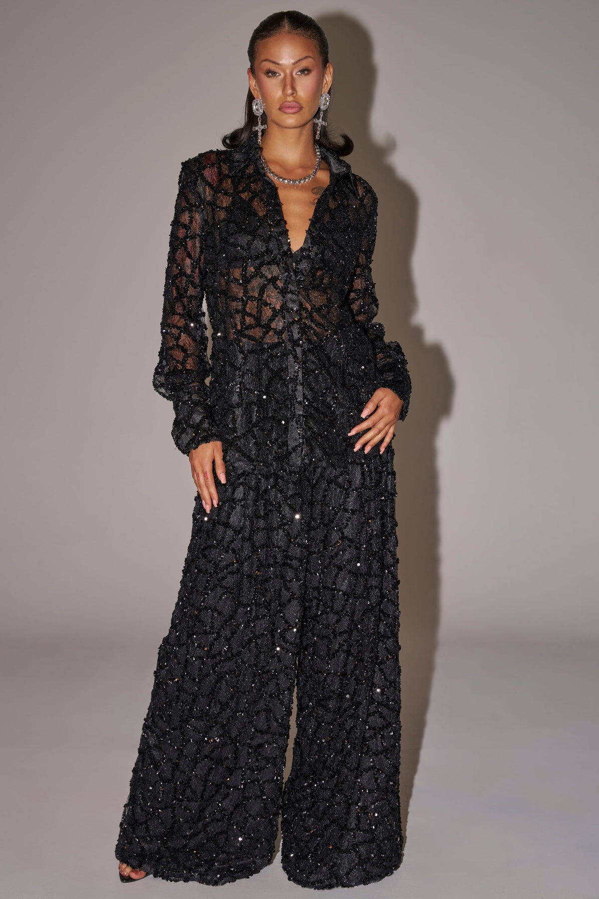 ROXY SEQUIN PALAZZO PANT