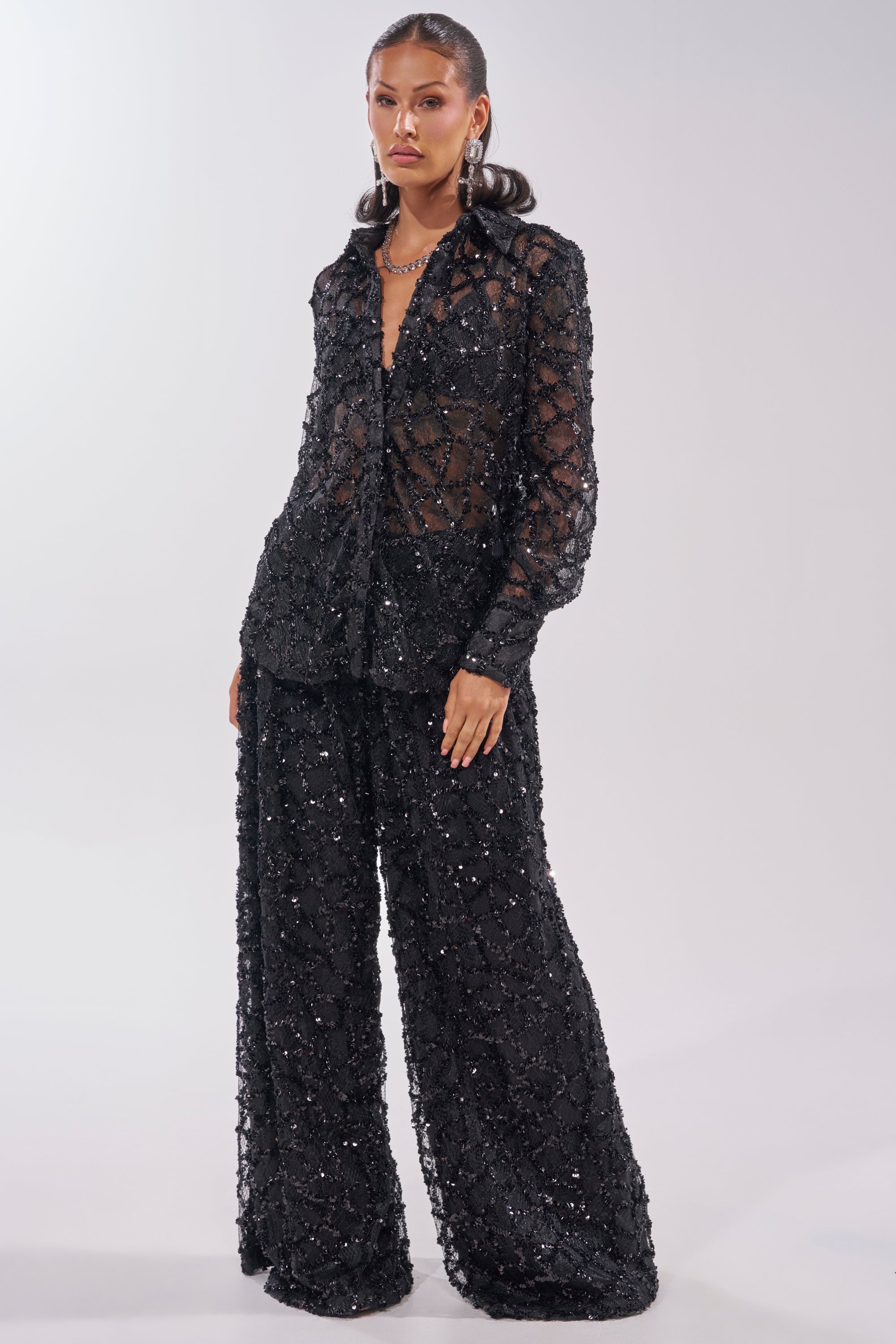 ROXY SEQUIN PALAZZO PANT