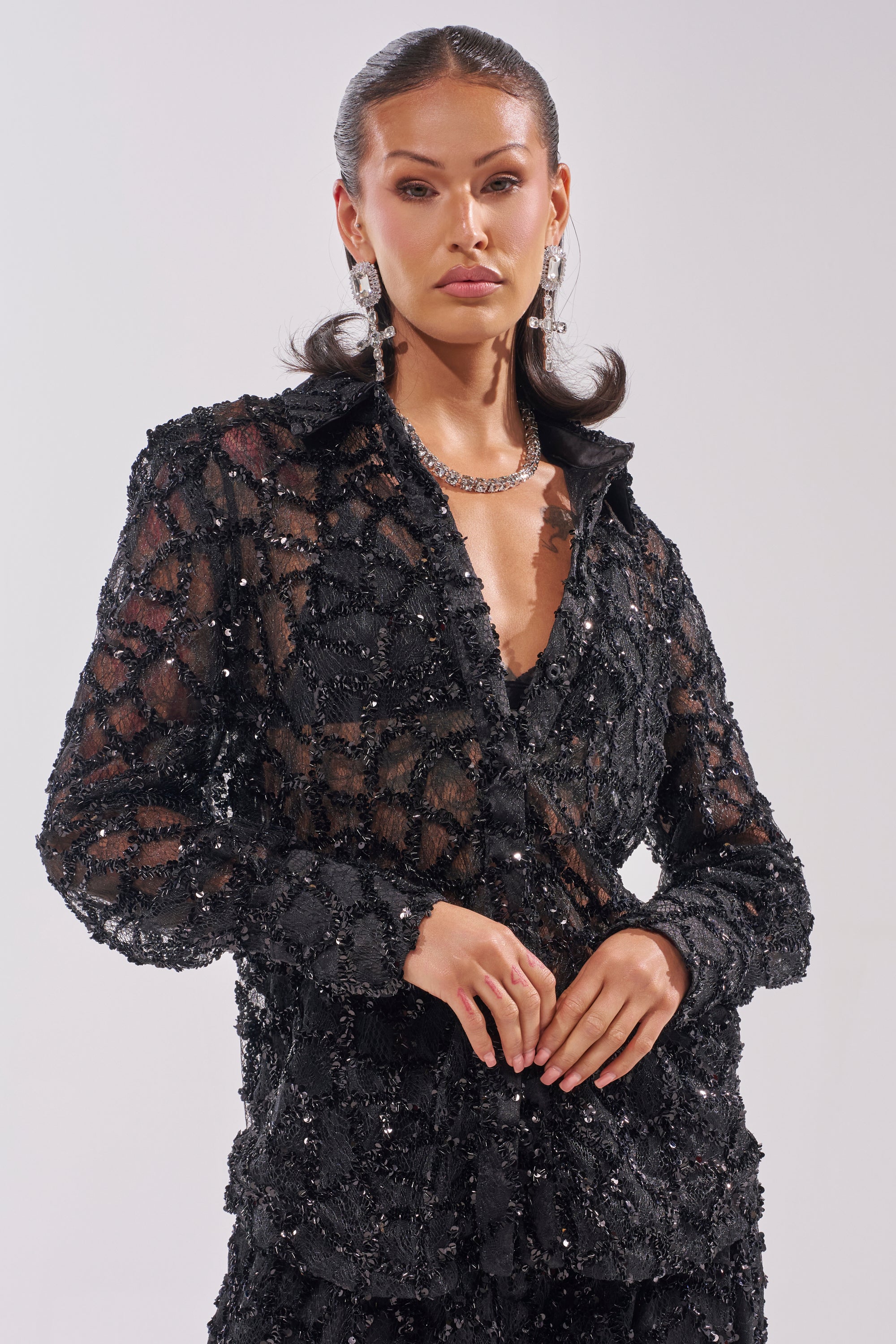 ROXY SEQUIN BUTTON DOWN