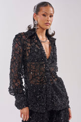 ROXY SEQUIN BUTTON DOWN