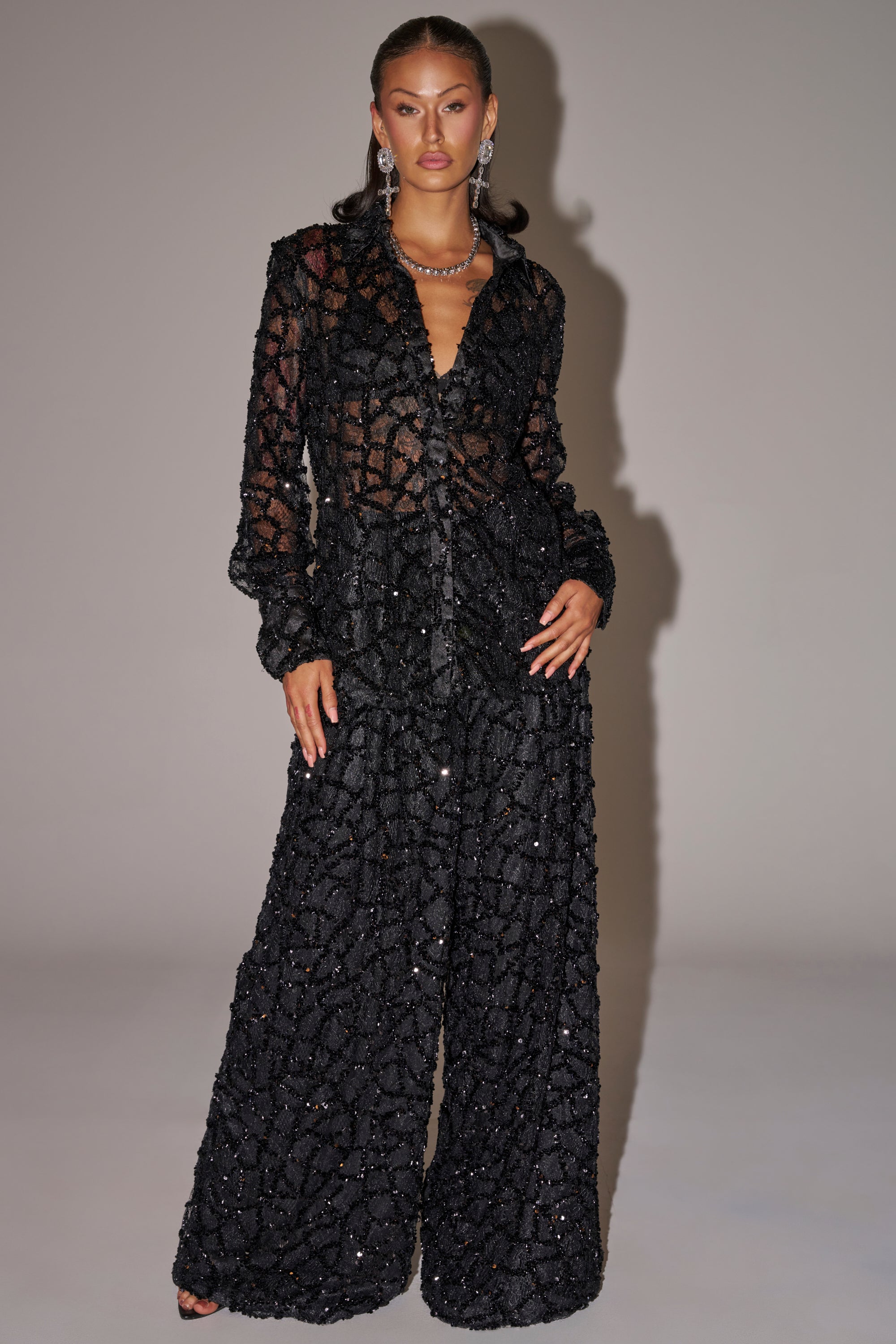 ROXY SEQUIN BUTTON DOWN