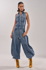 JETSETTER JUMPSUIT IN MEDIUM BLUE DENIM