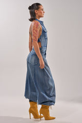 JETSETTER JUMPSUIT IN MEDIUM BLUE DENIM