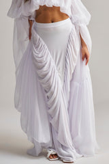 DREAMY RUCHED SKIRT IN WHITE