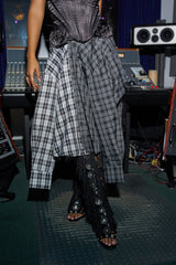 FALL VIBES PLAID MIDI SKIRT