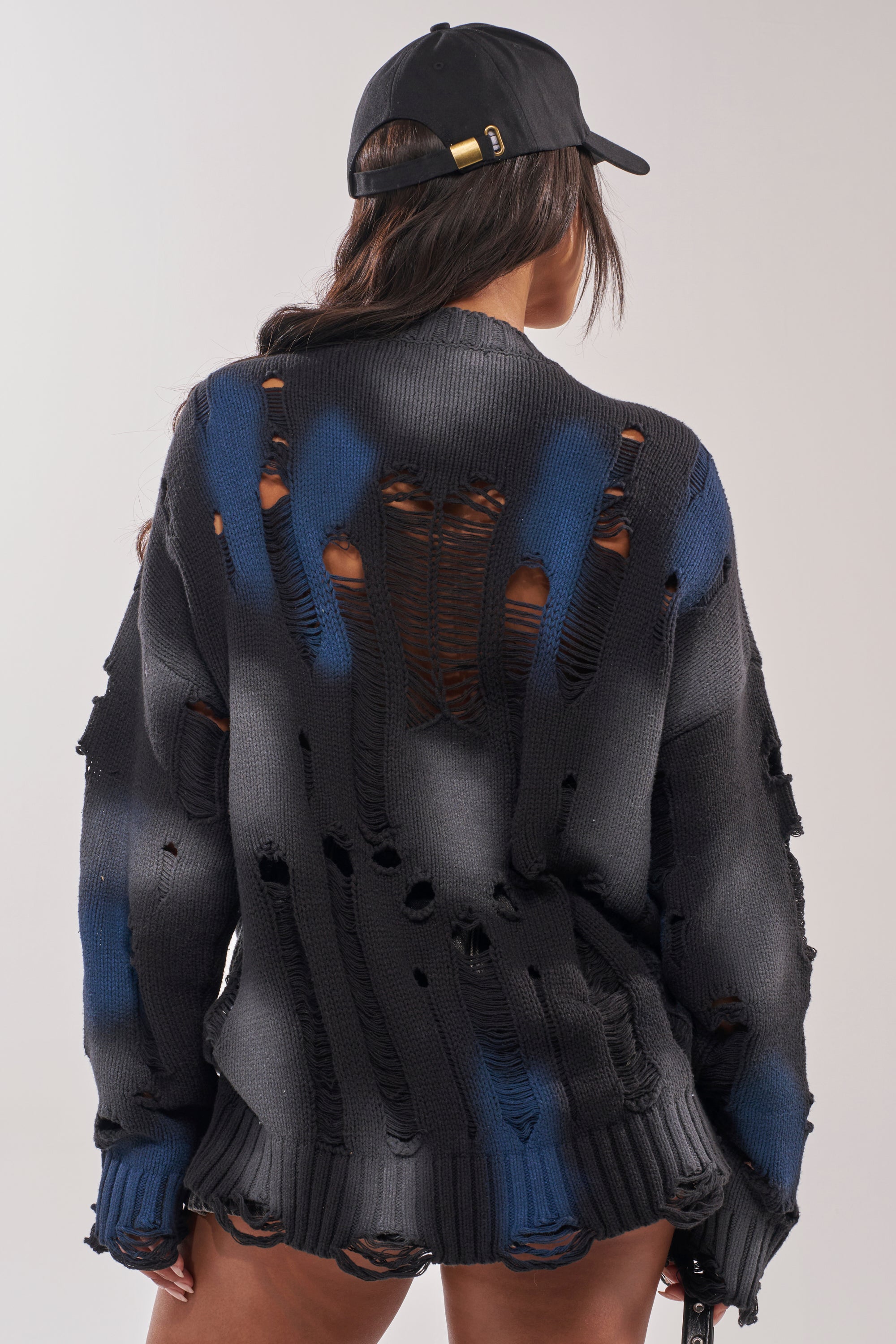 RAWR DISTRESSED OVERSIZED SWEATER