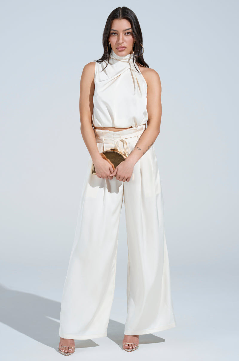 BLAKE SATIN MOCK NECK TOP