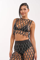 ROCK N ROLL RHINESTONE TOP
