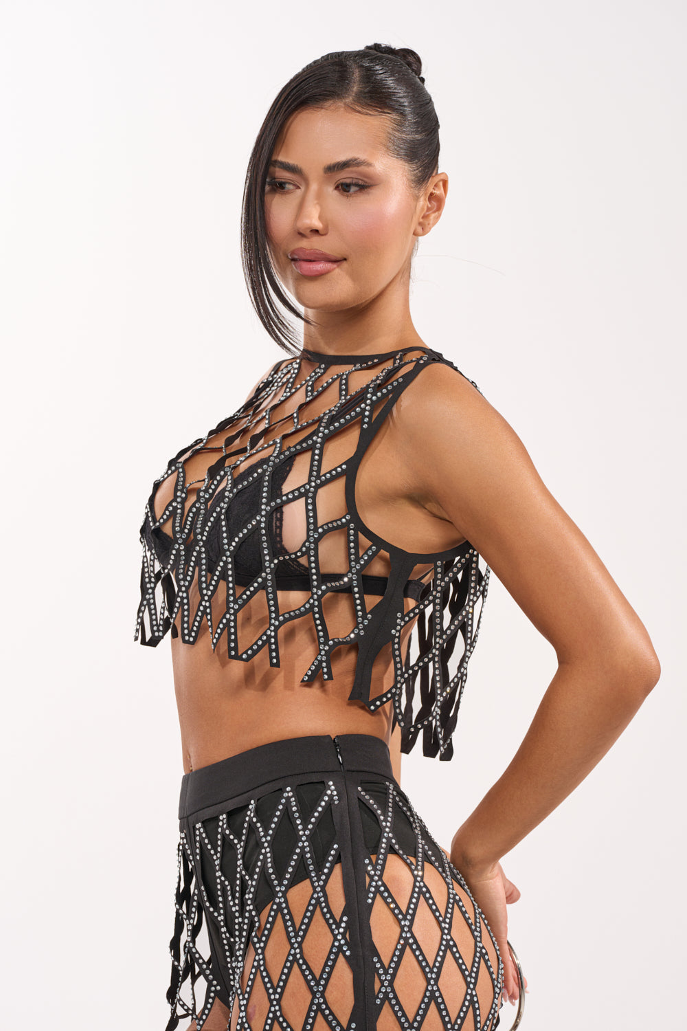ROCK N ROLL RHINESTONE TOP