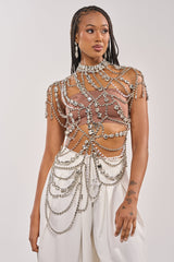 REGAL RHINESTONE CHAIN TOP