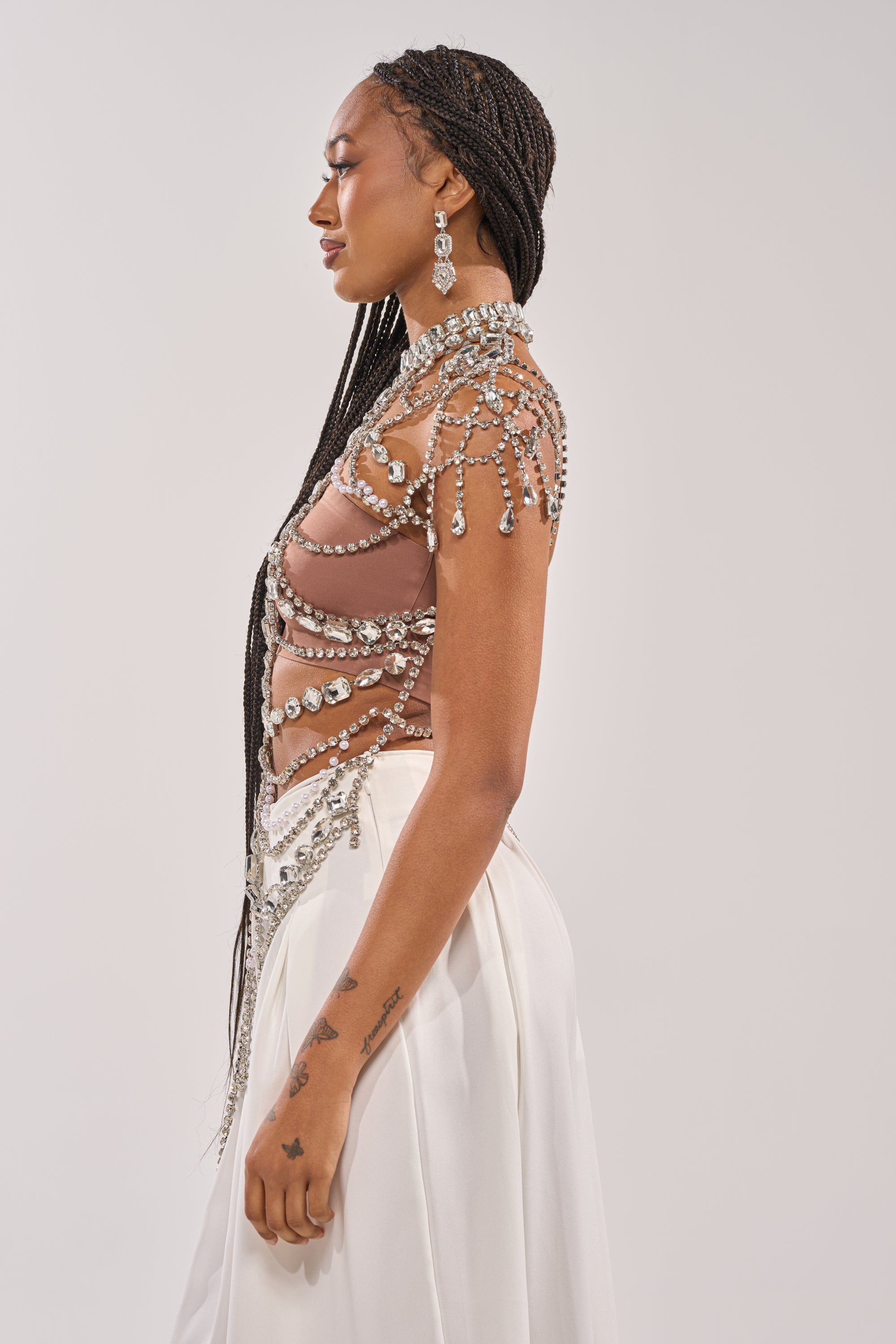 REGAL RHINESTONE CHAIN TOP