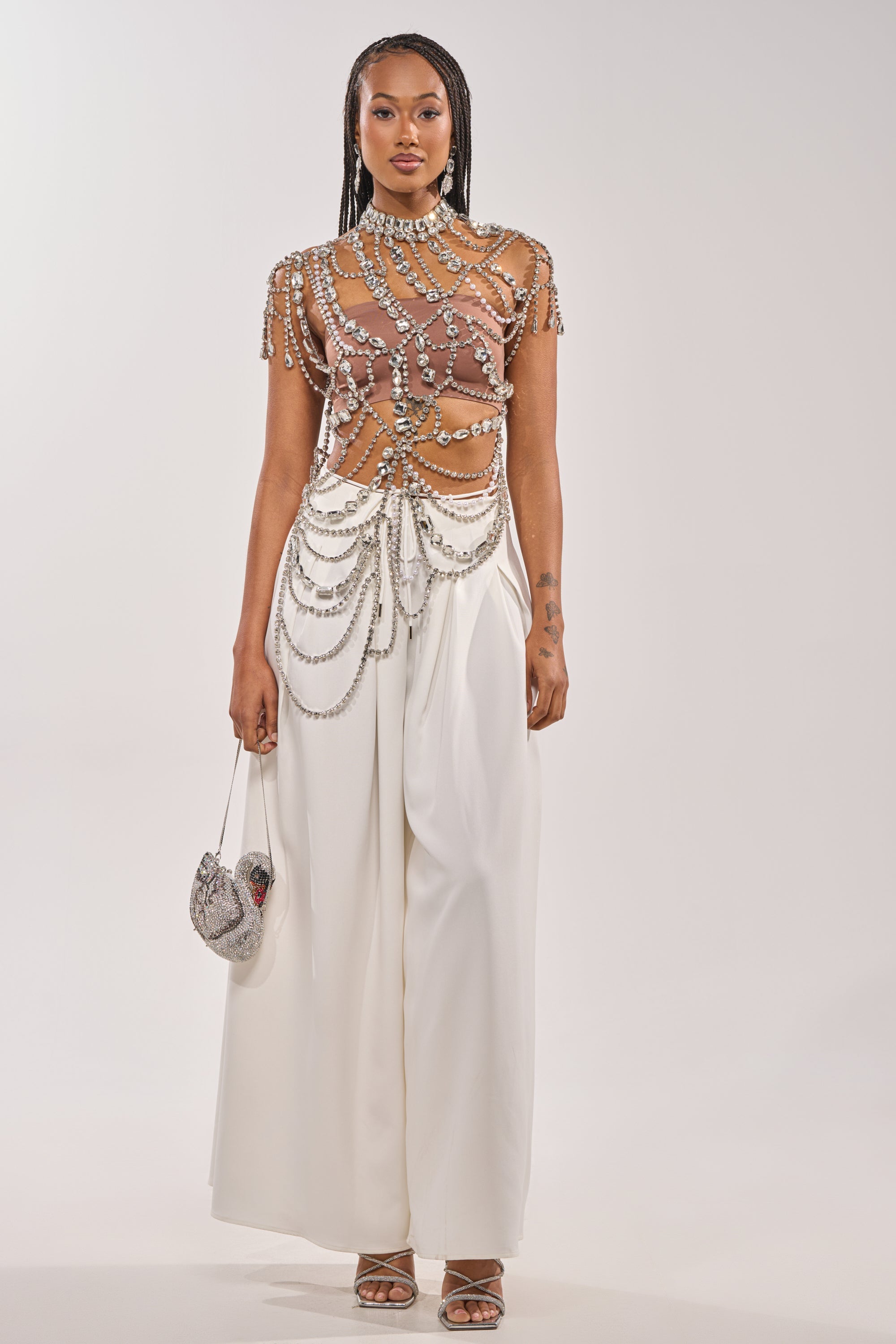 REGAL RHINESTONE CHAIN TOP