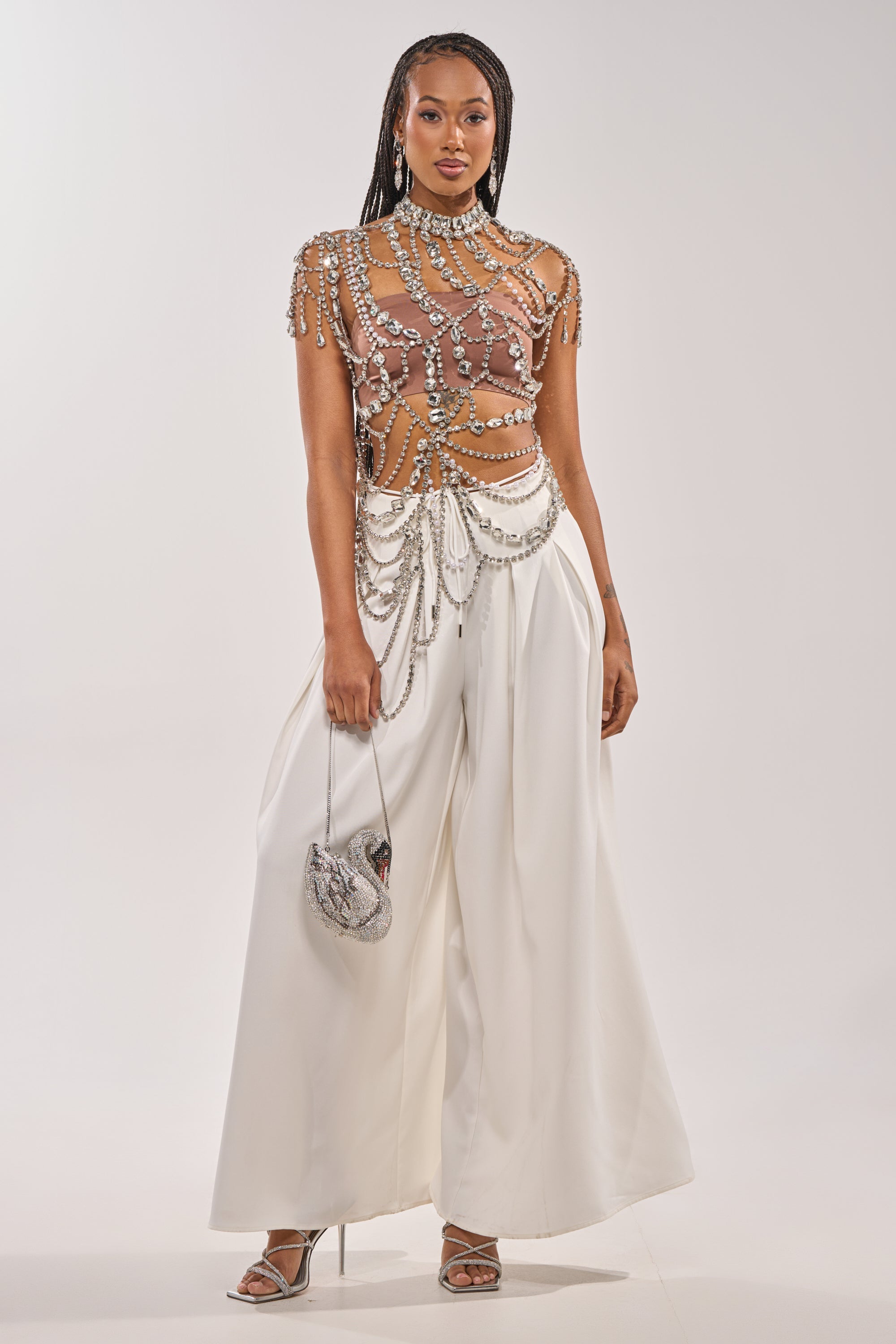 REGAL RHINESTONE CHAIN TOP