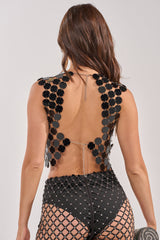 KARISSA SEQUIN CHAIN TOP