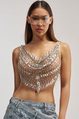 RHINESTONE TEMPTRESS HOODED TOP