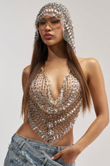 RHINESTONE TEMPTRESS HOODED TOP