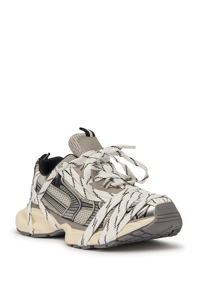 AZALEA WANG SAMURAI GREY MULTI CHUNKY SNEAKER