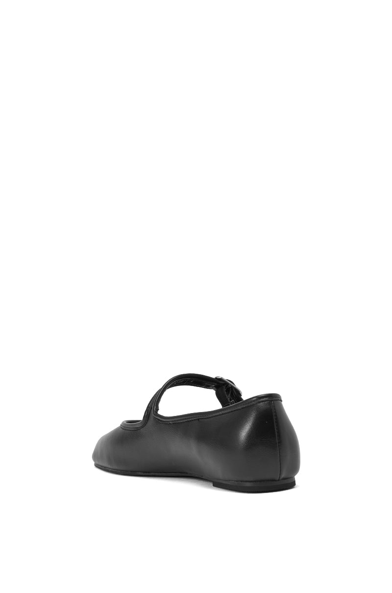 AKIRA GOLD SANG BLACK PU SPLIT TOE FLAT