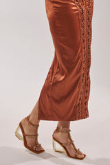 AZALEA WANG SCHANTELLE TAN EMBELLISHED UPPER WEDGE SANDAL