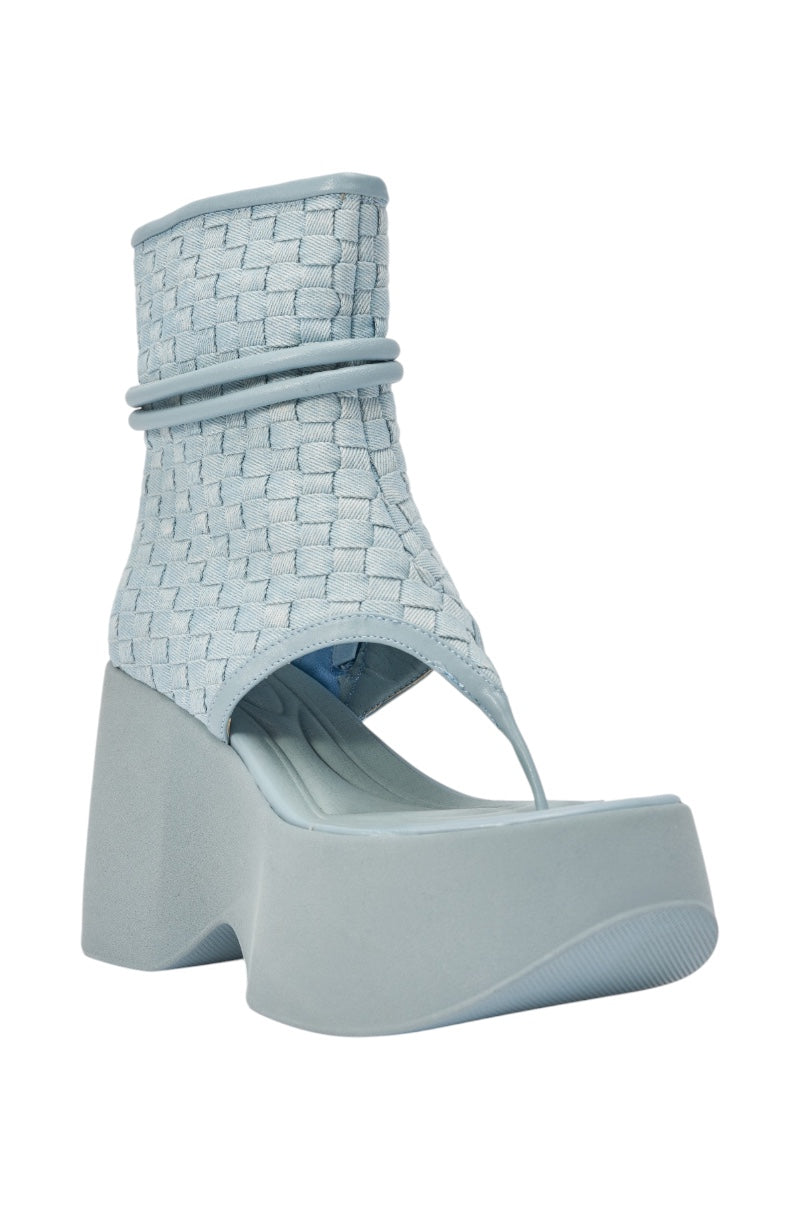 AZALEA WANG SCULLY DENIM FLATFORM SANDAL