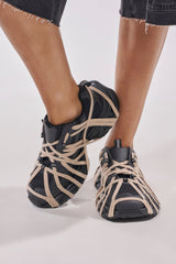 AZALEA WANG SELIE BLACK LACE UP SNEAKER