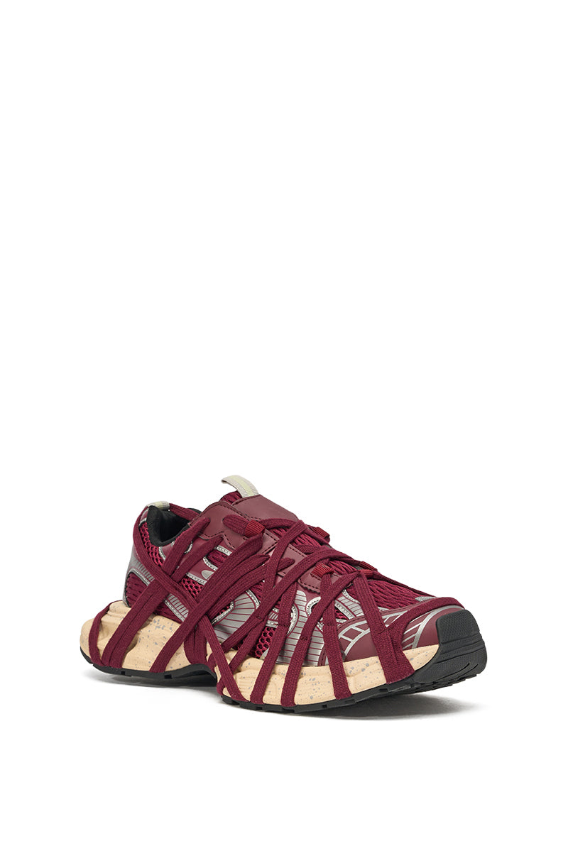 AZALEA WANG SELIE BURGUNDY LACE UP SNEAKER