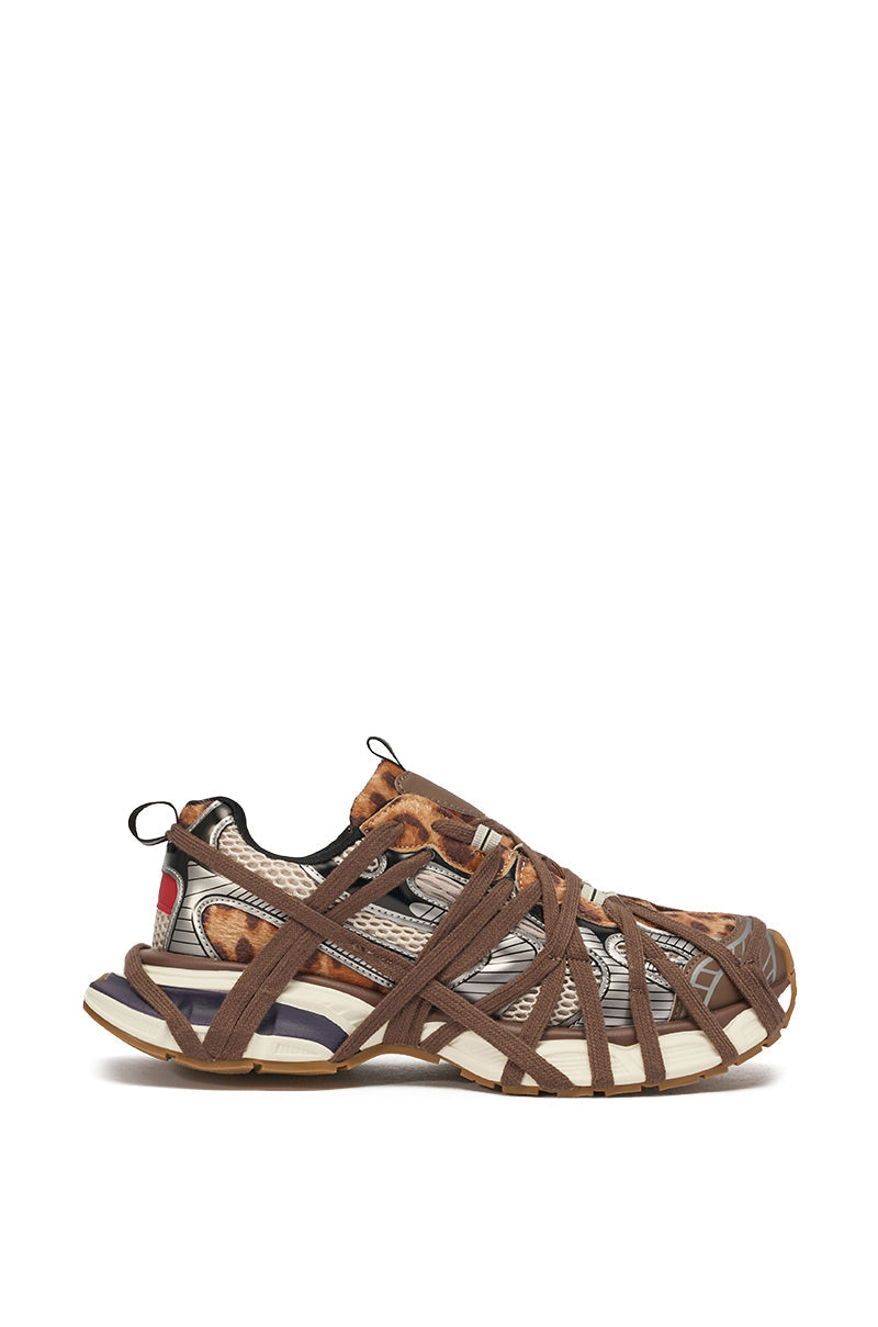 AZALEA WANG SELIE LEOPARD PRINT LACE UP SNEAKER